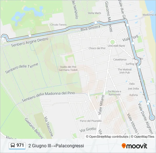 971 Bus Line Map