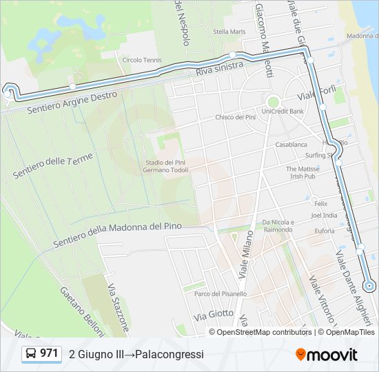 971 bus Line Map