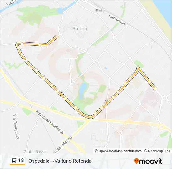 18 Bus Line Map