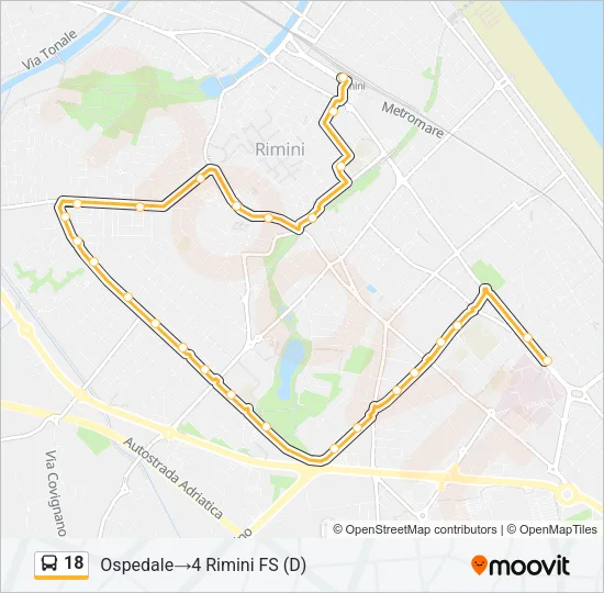 18 Bus Line Map