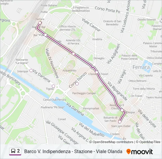 2 Bus Line Map