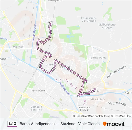 2 Bus Line Map