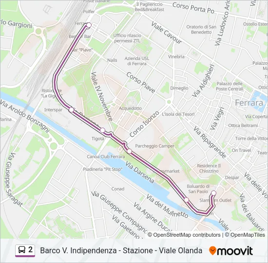 2 Bus Line Map
