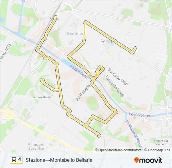 Percorso linea bus 4