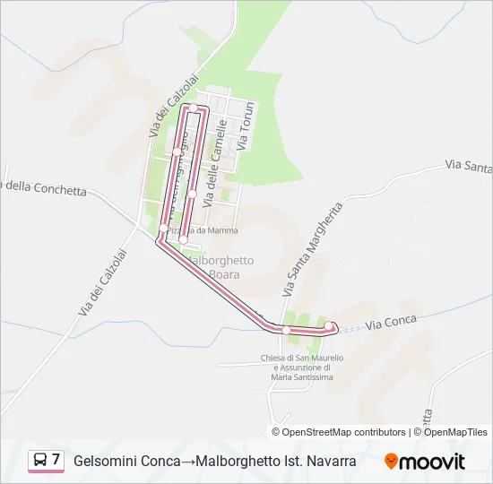7 Bus Line Map