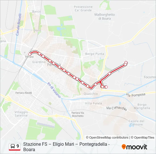 9 Bus Line Map