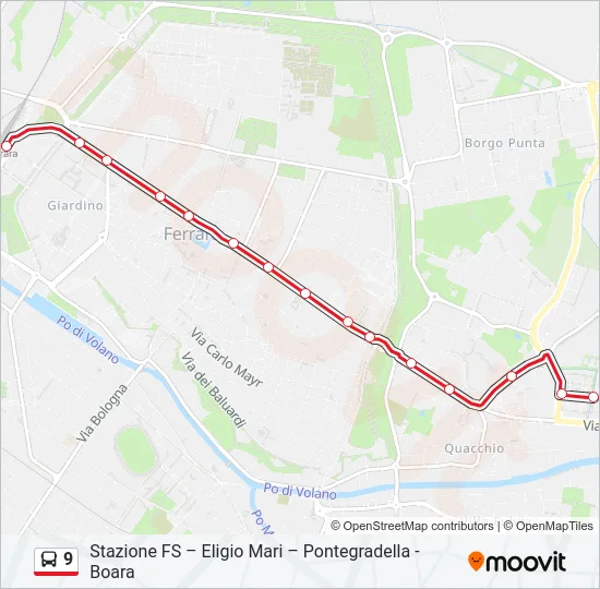 9 Bus Line Map