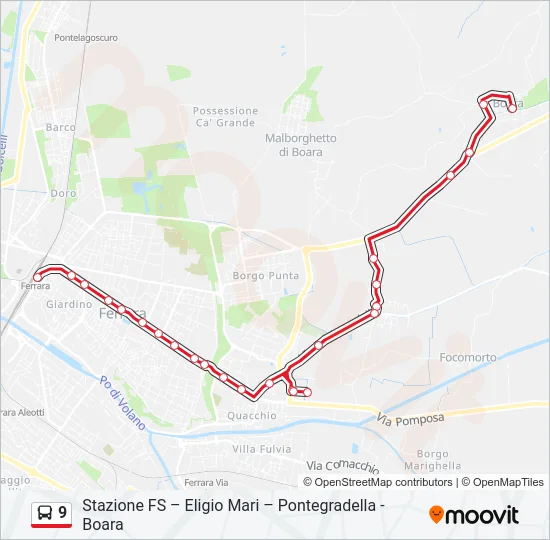 9 Bus Line Map