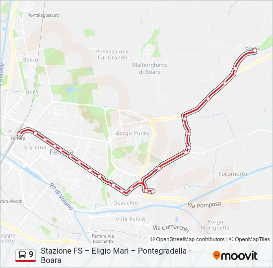 9 Bus Line Map