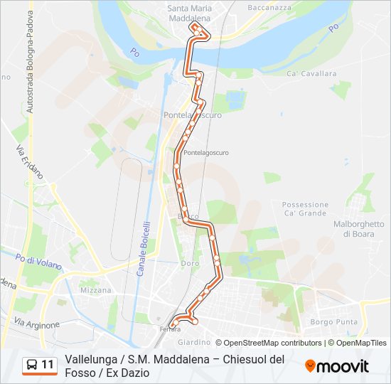 11 bus Line Map