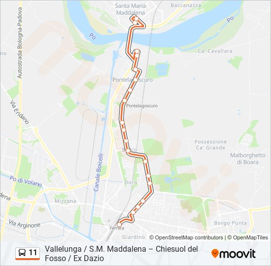 11 bus Line Map