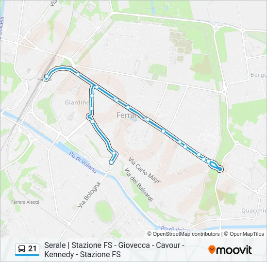 21 Bus Line Map