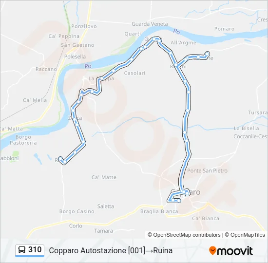 310 Bus Line Map