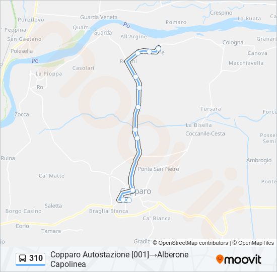 310 bus Line Map