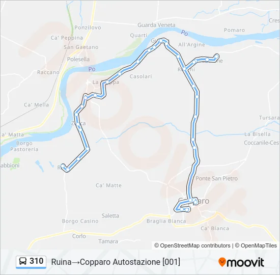 310 Bus Line Map