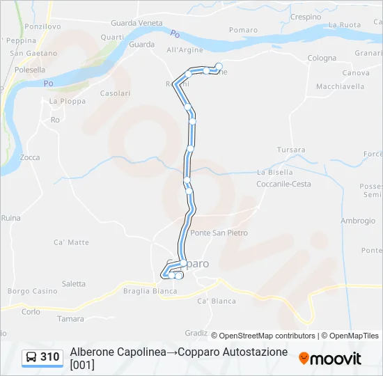 310 Bus Line Map