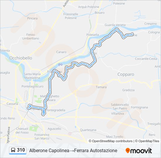 310 bus Line Map