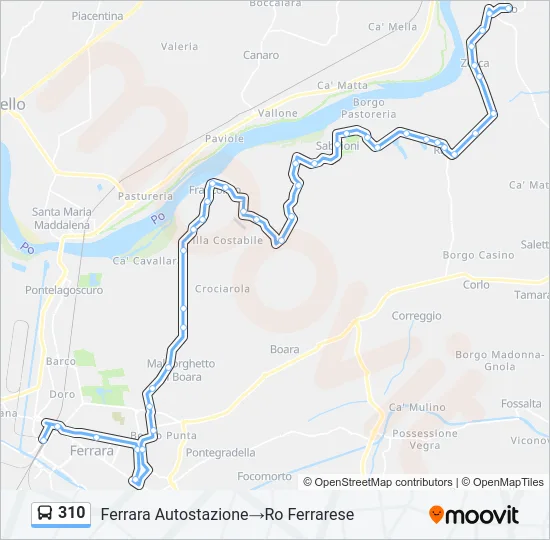 310 Bus Line Map