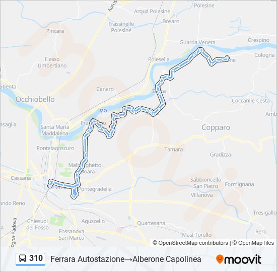 310 bus Line Map