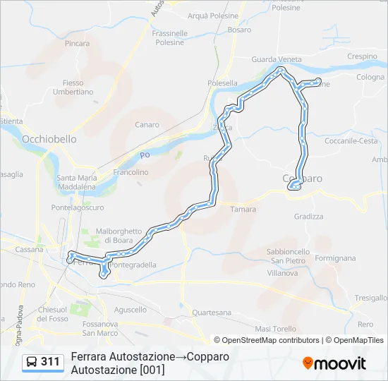 311 Bus Line Map