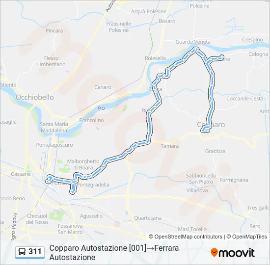 311 Bus Line Map