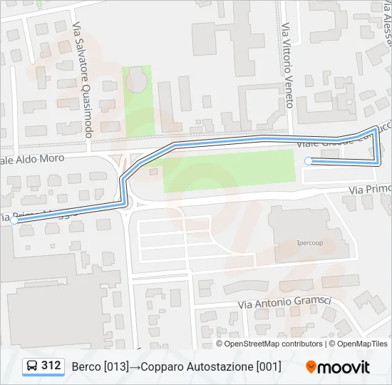 Percorso linea bus 312
