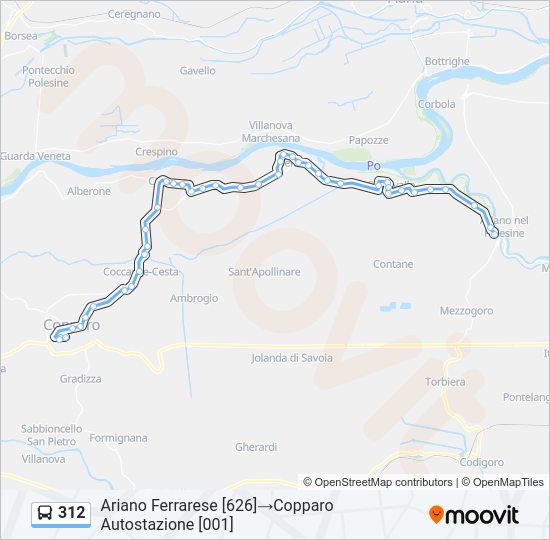 312 bus Line Map