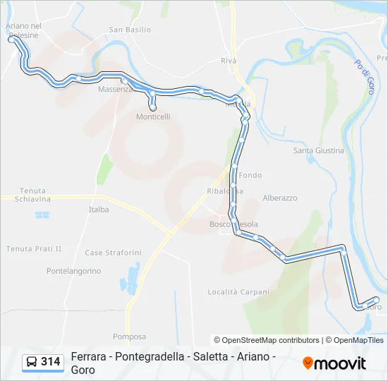 314 Bus Line Map