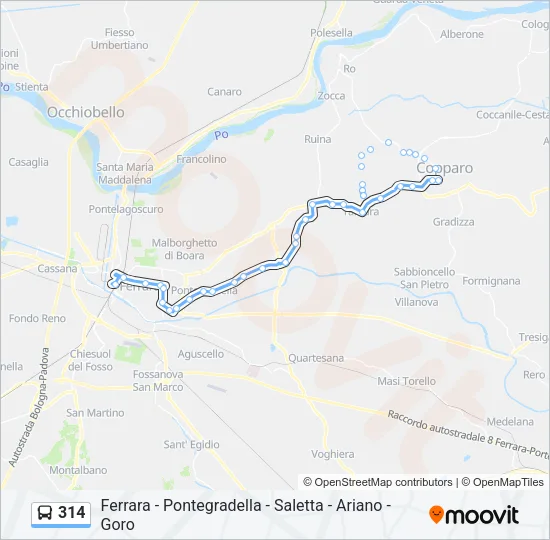 314 Bus Line Map