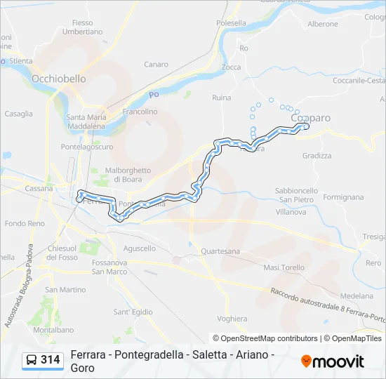 314 Bus Line Map