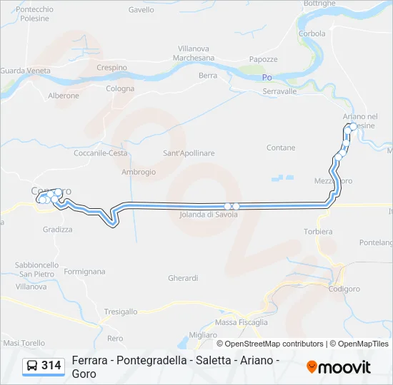 314 Bus Line Map