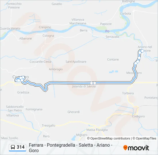 314 Bus Line Map