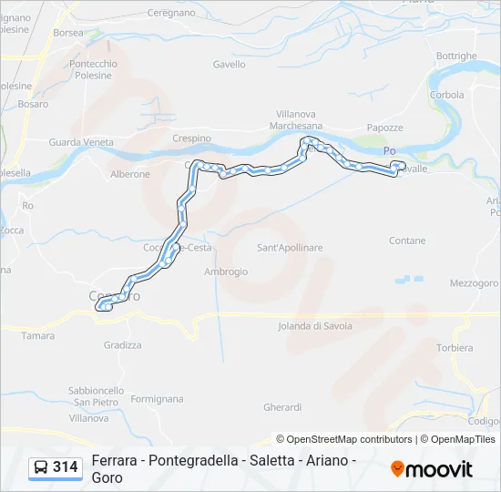 314 Bus Line Map