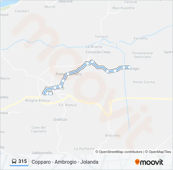315 Bus Line Map