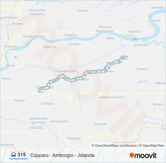 315 Bus Line Map