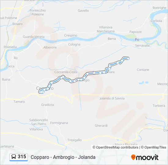 315 Bus Line Map