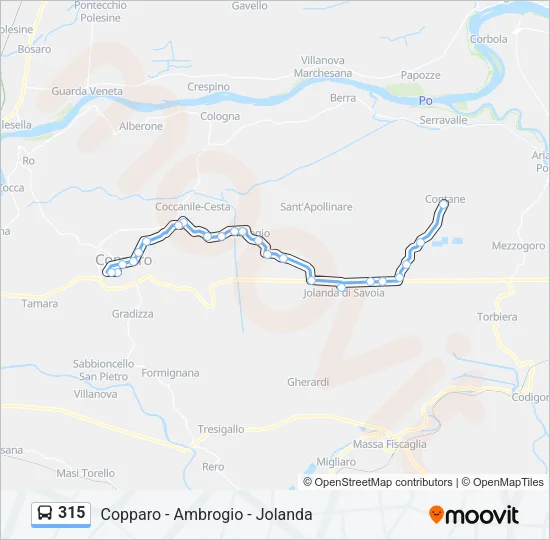 315 Bus Line Map
