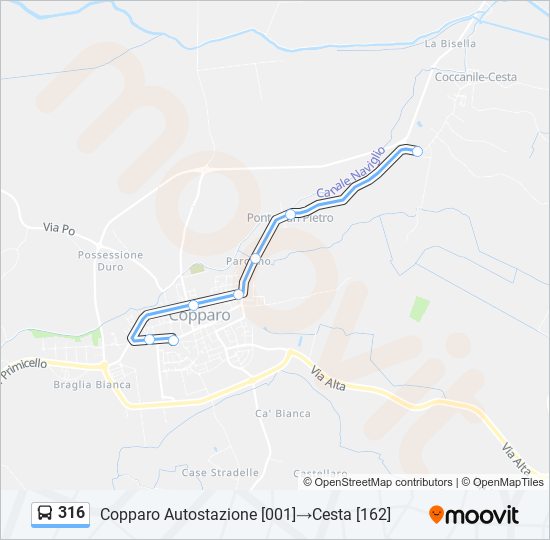 316 bus Line Map