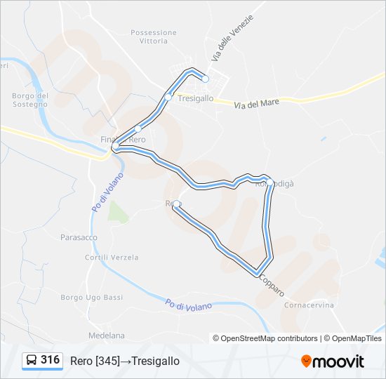 316 bus Line Map