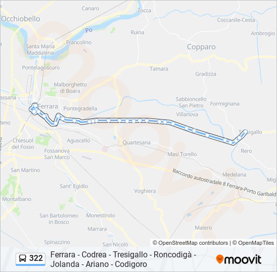 322 bus Line Map