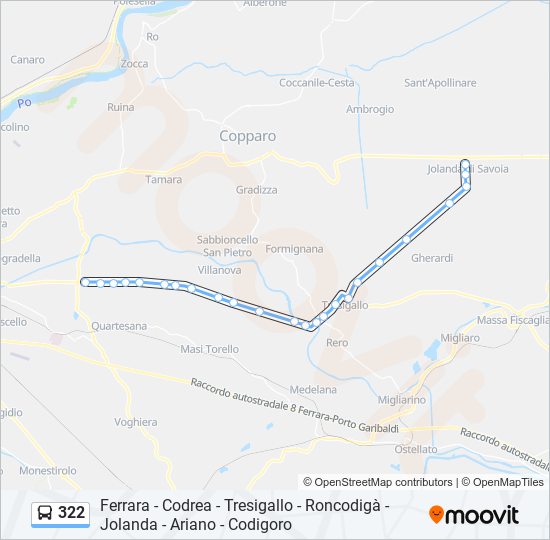 322 bus Line Map