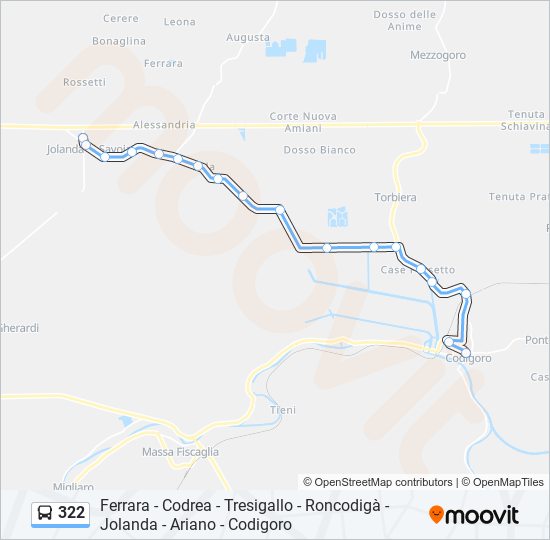 322 bus Line Map