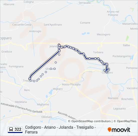 322 bus Line Map