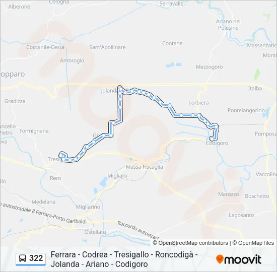 322 Bus Line Map