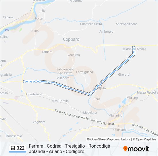 Percorso linea bus 322