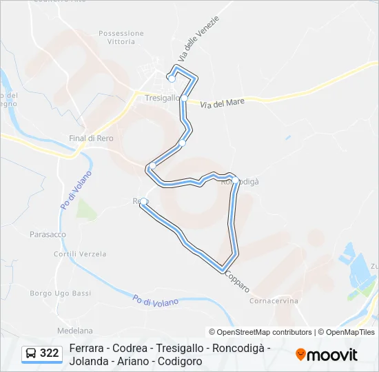 322 Bus Line Map