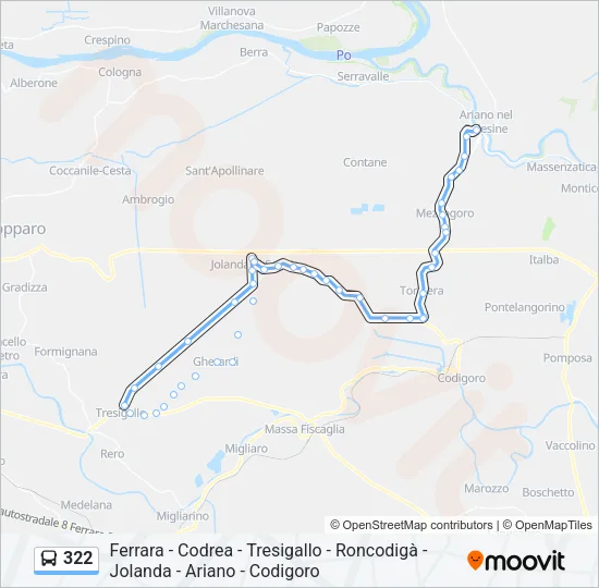 322 Bus Line Map