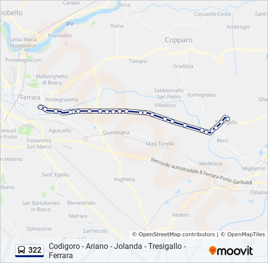 322 bus Line Map