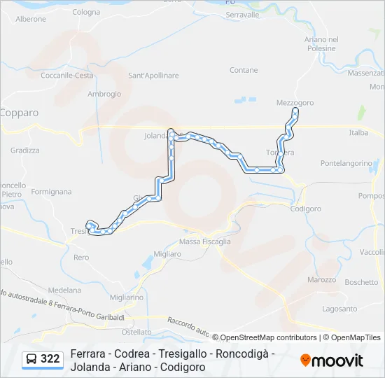 322 Bus Line Map