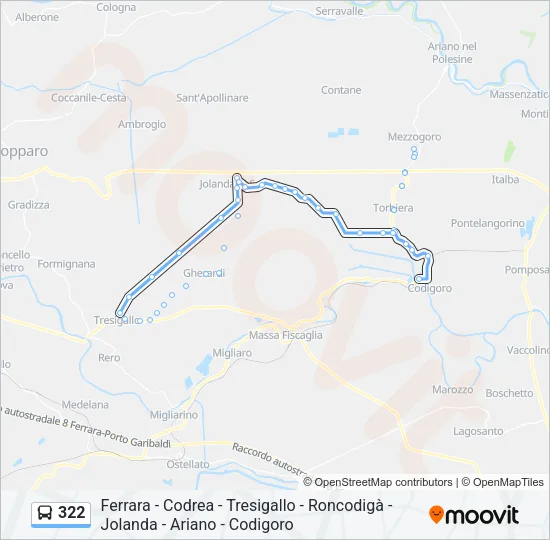 322 Bus Line Map